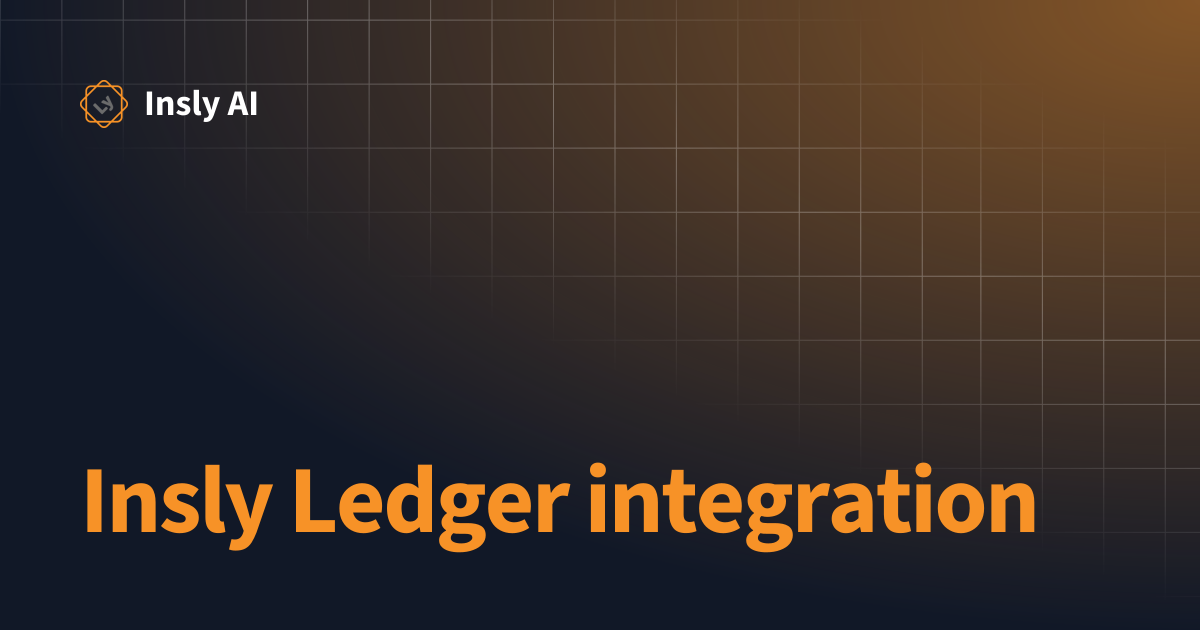 Insly Ledger integration | Insly AI